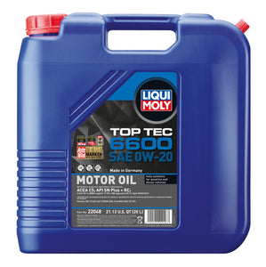 LIQUI MOLY 20L Top Tec 6600 Motor Oil 0W20