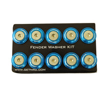 NRG Fender Washer Kit w/Rivets For Plastic (Blue) - Set of 10