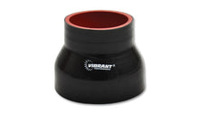 Vibrant 4 Ply Reinforced Silicone Transition Connector - 2in I.D. x 2.75in I.D. x 3in long (BLACK)