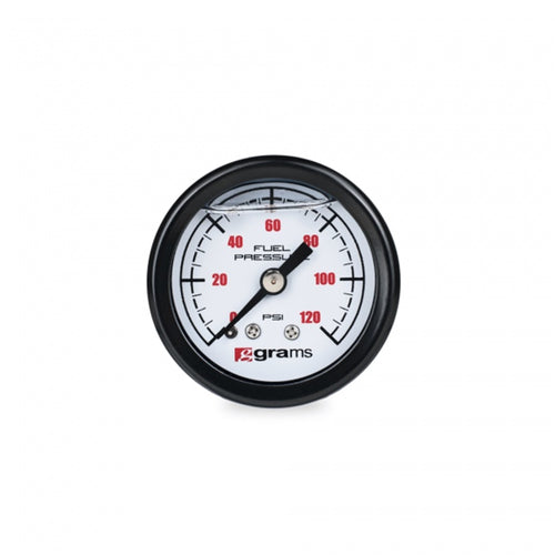 Grams Performance Universal 0-120 PSI Fuel Pressure Guage - White Face