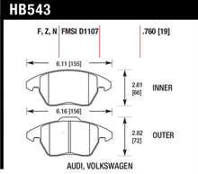 Hawk Audi A3/TT / VW EOS / Golf / Jetta / Passat / Rabbit DTC-60 Front Race Brake Pads