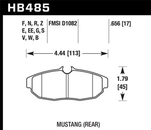 Hawk 08-09 Mustang Bullitt/05-10 & 12-13 Mustang GT/05-13 Mustang V6 Blue 9012 Race Rear Brake Pads