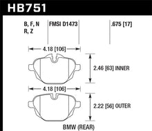 Hawk 2015 BMW 428i Gran Coupe / 11-16 535i / 11-16 X3/X4 HPS Rear Brake Pads