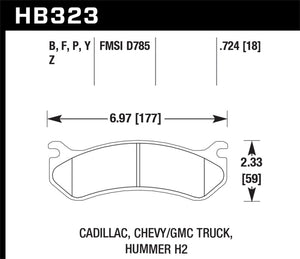 Hawk Chevy / GMC Truck / Hummer Performance Ceramic Street Rear Brake Pads