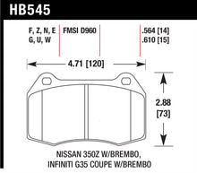 Hawk 03-04 Infinit G35 / 04-09 Nissan 350z w/ Brembo DTC-60 Race Front Brake Pads