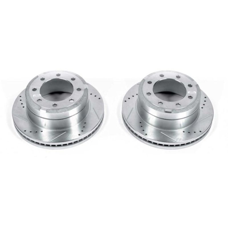 Power Stop 13-19 Ford F-250 Super Duty Rear Evolution Drilled & Slotted Rotors - Pair