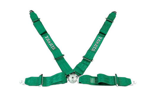 TAKATA SEAT BELT HARNESS: RACE 4-POINT SNAP-ON (BLACK OR GREEN)