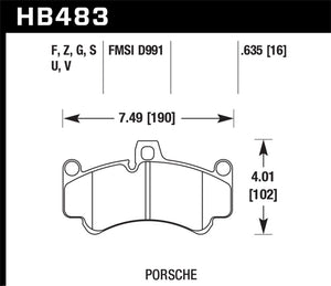 Hawk 08 Porsche 911 Targa 4/4S/03-05 911 GT2/04-08 GT3/07-08 Turbo PC Street Front Brake Pads