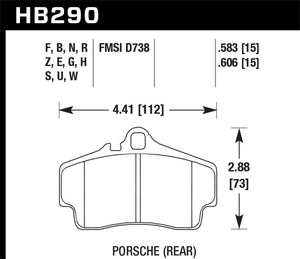 Hawk 98-08 Porsche 911 Carrera 2 / 07-08 Boxster S / 06-08 Cayman S Rear DTC-60 Race Brake Pads