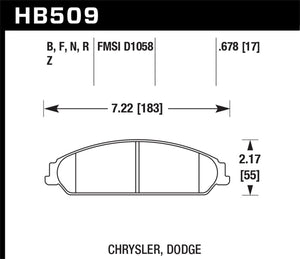Hawk 05 Chrysler 300C w/ Perf. and HD Suspension Performance Ceramic Street Front Brake Pads